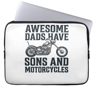 Capa Para Notebook Pais Incríveis Têm Filhos e Motocicletas Design_1