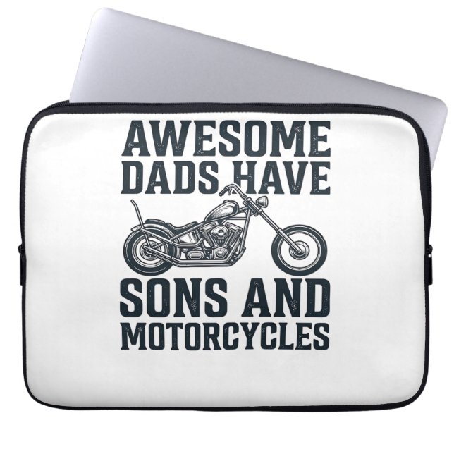 Capa Para Notebook Pais Incríveis Têm Filhos e Motocicletas Design_1 (Frente)