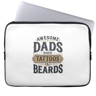 Capa Para Notebook Pais Incríveis Têm Tatuagens e Barbas Camiseta Vin