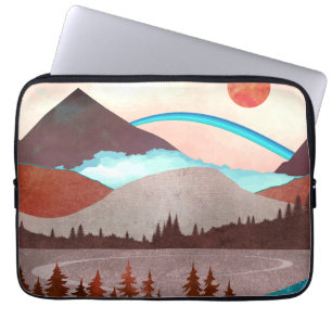 Capa Para Notebook Paisagem Arco-íris Azul