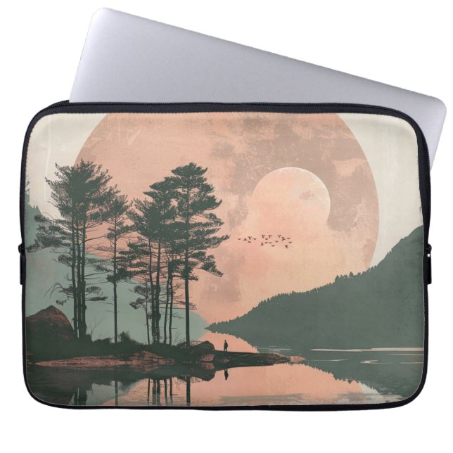 Capa Para Notebook Paisagem Boho Abstrato (1) (Frente)