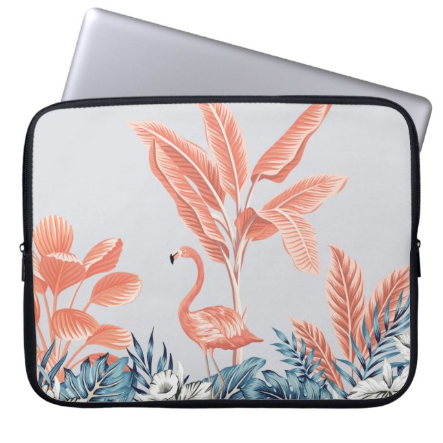 Capa Para Notebook Paisagem botânica tropical, palma rosa, (Frente)