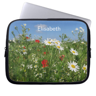 Capa Para Notebook Paisagem, céu, flores, verão, campo, campo,