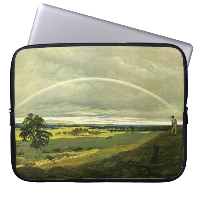 Capa Para Notebook Paisagem com arco-íris (por Caspar David Friedrich (Frente)