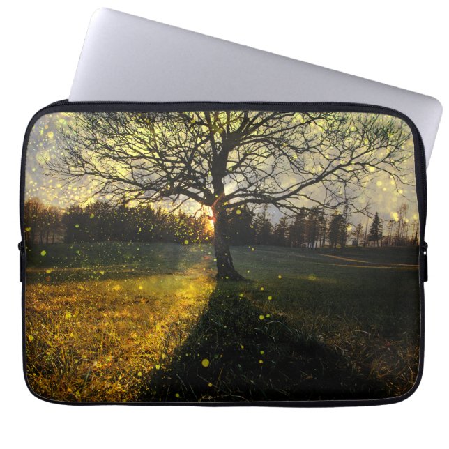 Capa Para Notebook Paisagem com sonhos de vagalumes mágicos (Frente)