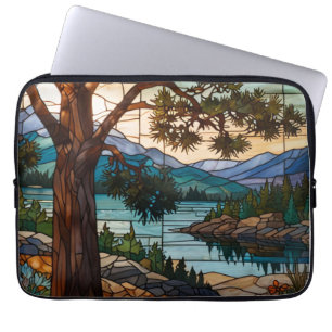 Capa Para Notebook Paisagem de cordilheira montanhosa rústica em vitr