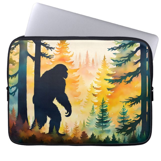 Capa Para Notebook Paisagem de Outono Sasquatch Pôr do Sol (Frente)