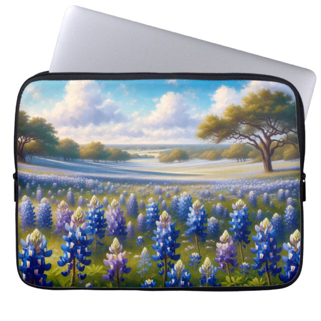 Capa Para Notebook Paisagem de Prado de Texas Bluebonnet (Frente)