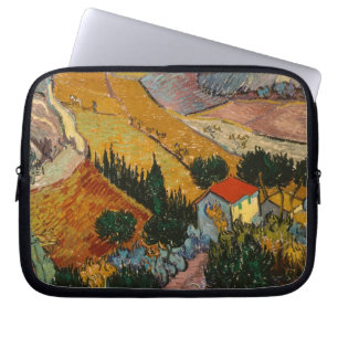 Capa Para Notebook Paisagem de Vincent van Gogh com casa &