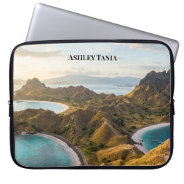 Capa Para Notebook Paisagem do Pôr do Sol na Ilha de Padar em Tela