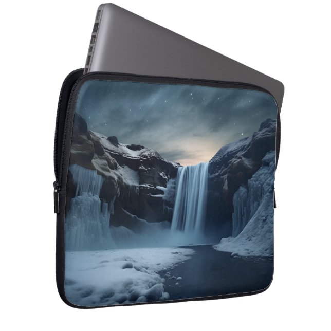 Capa Para Notebook Paisagem em cascata da Islândia (Frente Esquerda)