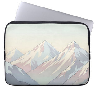 Capa Para Notebook Paisagem Minimalista de Montanhas com Tons Pastéis