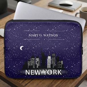 Capa Para Notebook Paisagem Noturna de NYC Personalizada