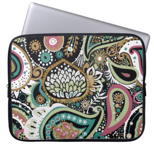 Capa Para Notebook Paisley asiático: design moderno sem costura.