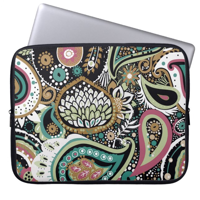 Capa Para Notebook Paisley asiático: design moderno sem costura. (Frente)