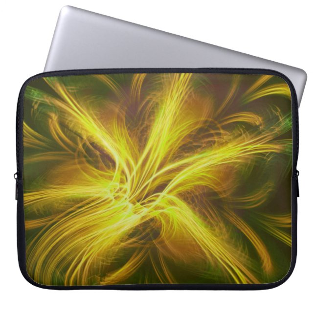 Capa Para Notebook Paleta Amarela da Flor Fractal do eletrônicos Bag (Frente)