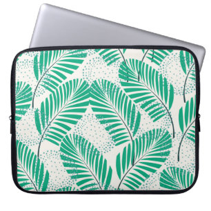 Capa Para Notebook Palm Leaf Floral: White Vintage