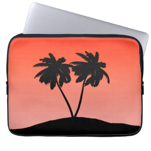 Capa Para Notebook Palm Tree Silhouette em Laranja Sunset