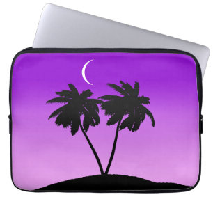Capa Para Notebook Palm Tree Silhouette em Púrpura