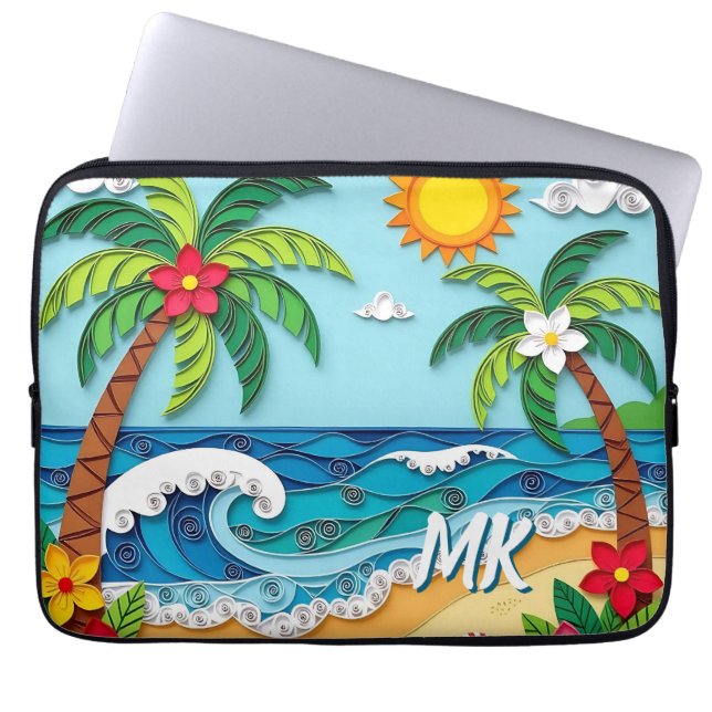 Capa Para Notebook Palm Trees on the Beach Personalized (Frente)