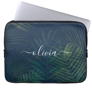 Capa Para Notebook Palma tropical Deixa Bolsa de laptop - Verde escur