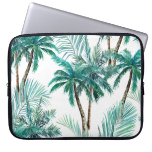 Capa Para Notebook Palma Tropical: Padrão de Selva de Aquarela.