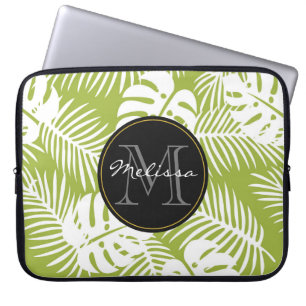 Capa Para Notebook Palma Verde Deixa Monograma do Padrão Floresta Tr