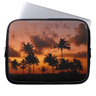 Capa Para Notebook Palmeiras ao pôr do sol - vermelho
