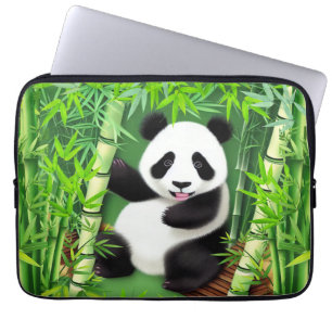 Capa Para Notebook Panda Bonita Na Floresta De Bambu