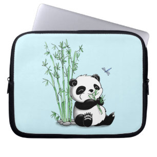 Capa Para Notebook Panda comendo bambu