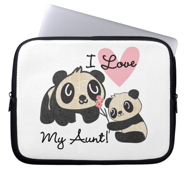 Capa Para Notebook Pandas eu amo minha tia (Frente)