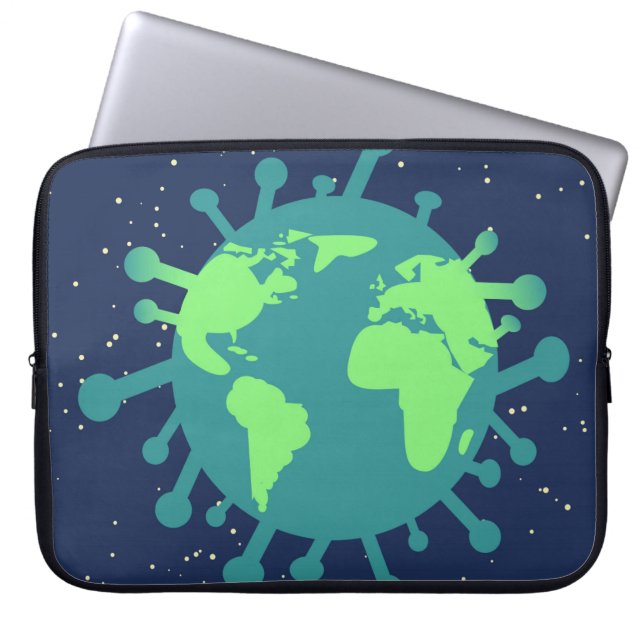 Capa Para Notebook Pandemia Global (Partícula Vírus) (Infecção Viral) (Frente)