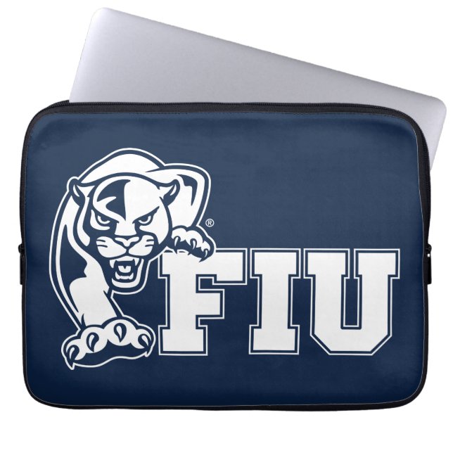 Capa Para Notebook Panteras FIU - Logotipo branco (Frente)