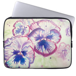 Capa Para Notebook Panteras Pansy Flores Púrpuras Nome Floral de Aqua