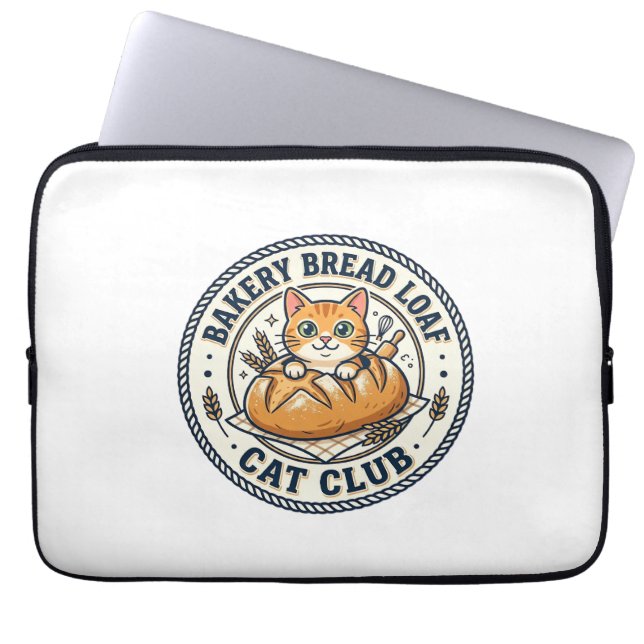 Capa Para Notebook Pão de Padaria Gato Mãe Presente - Padaria B (Frente)