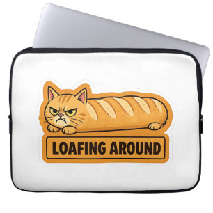 Capa Para Notebook Pãozinho de Gato Engraçado Fofinho