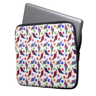 Capa Para Notebook Papagaios e Flores