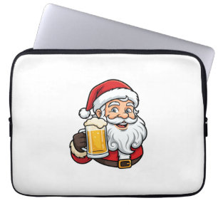 Capa Para Notebook Papai Noel Bebendo Cerveja Gráfico de Natal