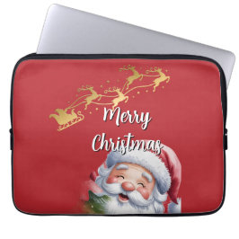 Capa Para Notebook Papai Noel Bonito e Divertido & Tipografia