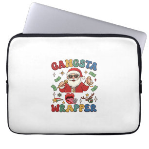 Capa Para Notebook Papai Noel do Natal Wrapper Gangsta Microfone Dinh