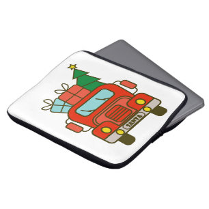 Capa Para Notebook Papais noeis de frente de caminhão Feliz Natal