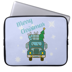 Capa Para Notebook Papais noeis de frente de caminhão Feliz Natal