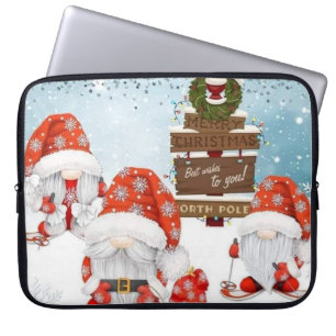 Capa Para Notebook Papais noeis Gnomos Feliz Laptop de Natal