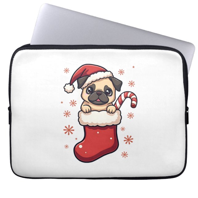 Capa Para Notebook Papais noeis Pug Delight (Frente)
