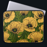 Capa Para Notebook Papanicolau amarelo em verde escuro<br><div class="desc">Padrão vetorial feito de papoilas desenhadas à mão.</div>