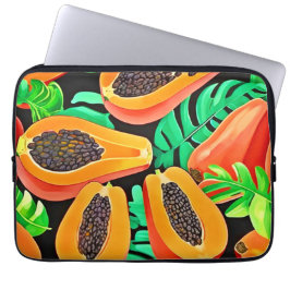Capa Para Notebook Papaya e Folhas Novo Padrão
