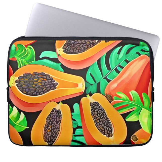 Capa Para Notebook Papaya e Folhas Novo Padrão (Frente)