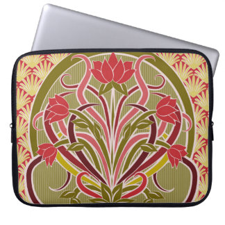 Capa Para Notebook Papel de parede floral Art Nouveau.