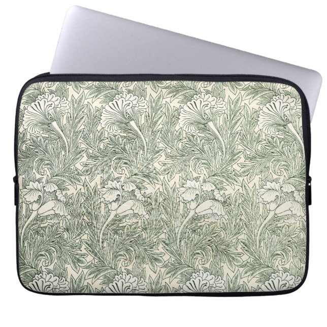 Capa Para Notebook Papel de Parede Tulipa Clássico Verde de William M (Frente)