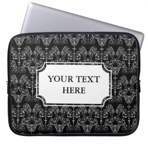 Capa Para Notebook Papel de parede Vintage Damask - branco + seu back